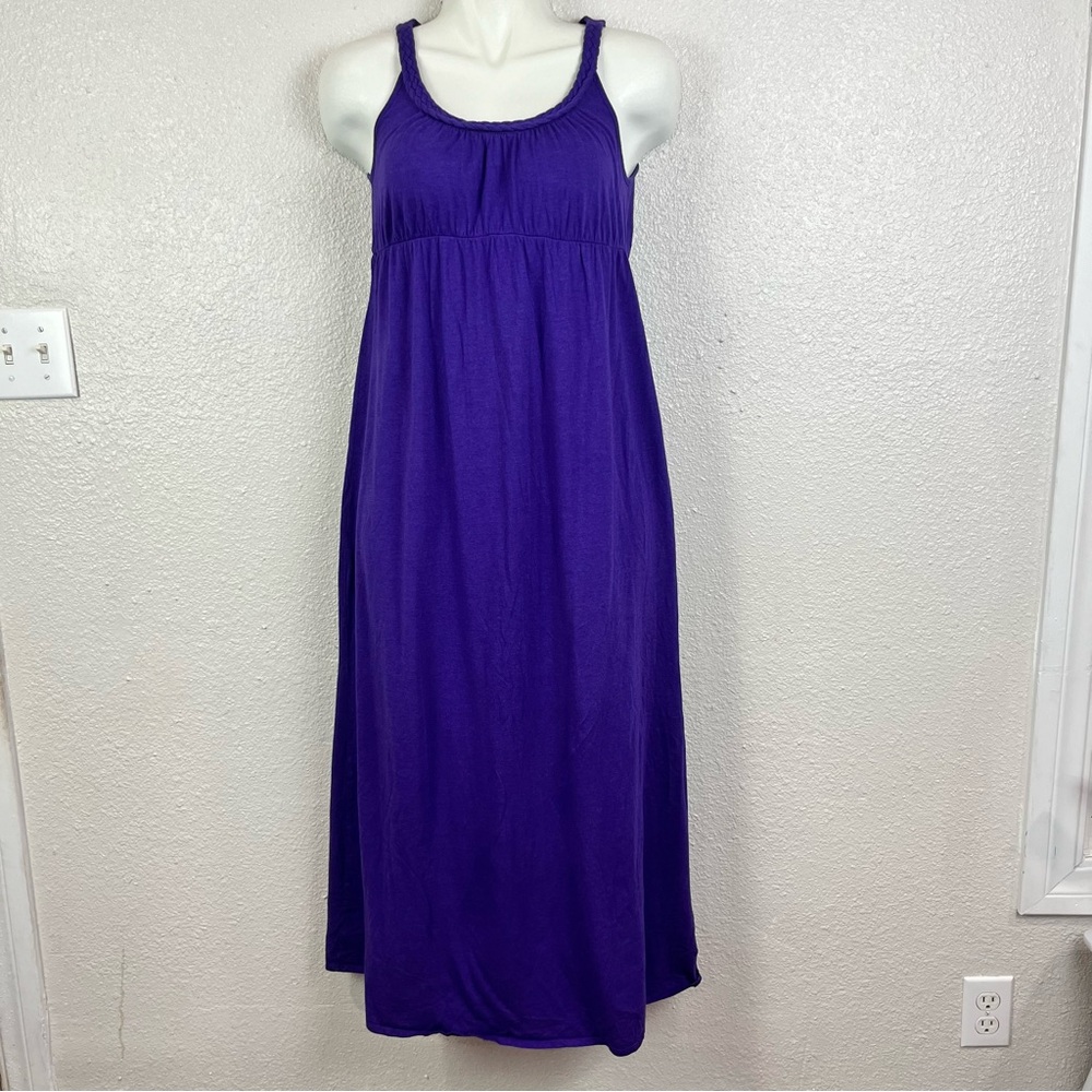 Old Navy Maternity Small‎ Maxi Purple Dress Sleeveless 40 % Modal 60% Cotton